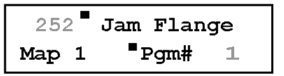 MIDI Map setup screen with prog changed